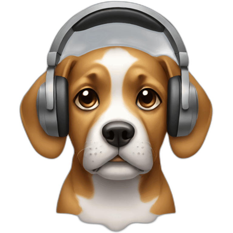 DOG WEARING HEADPHONES  emoji