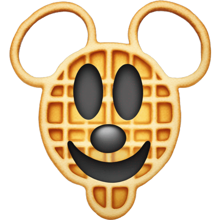 Mickey Mouse shaped waffle without face emoji