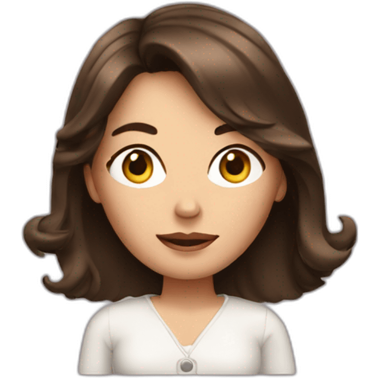 brunette lady looking at phone emoji