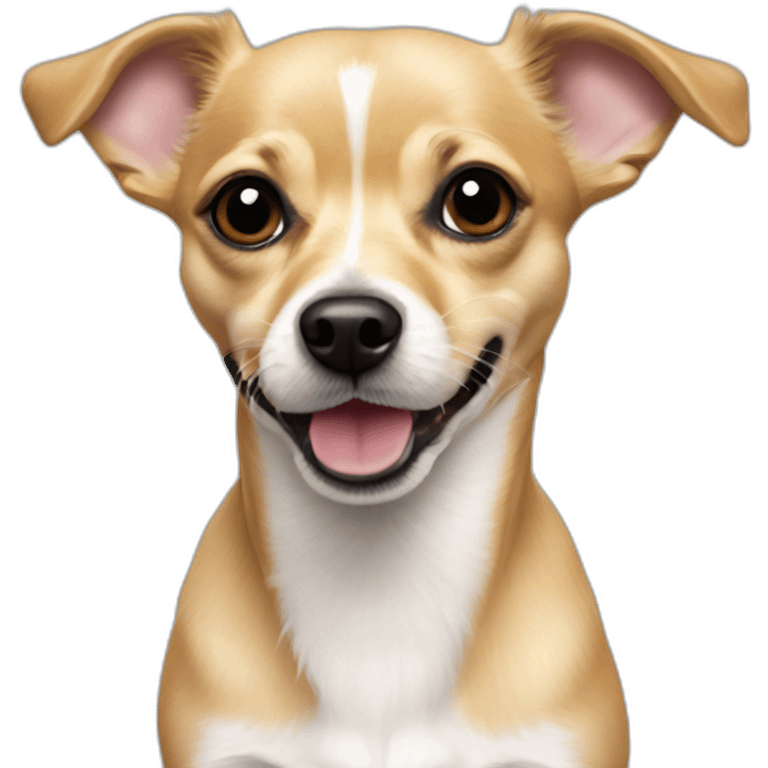 blonde haired jack russel chihuahua mix street dog emoji