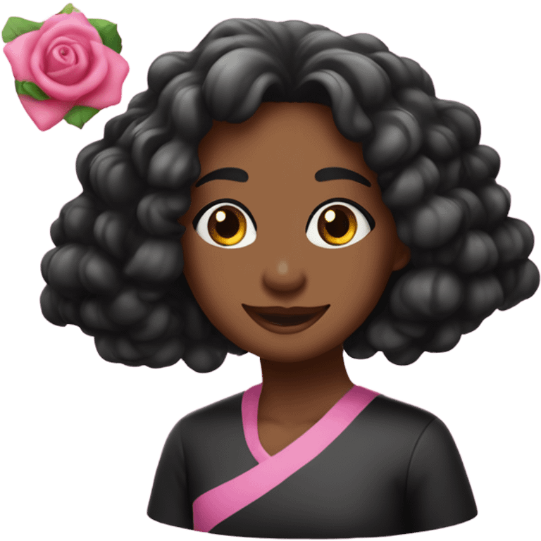 uma cartola preto com uma delicada e fina fita rosa na base caindo emoji