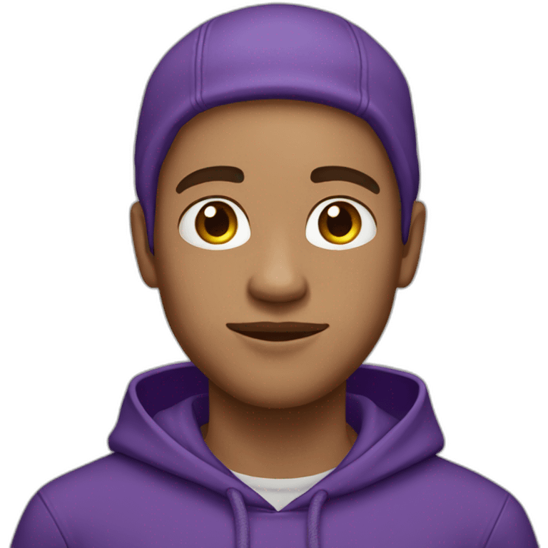 light skin tone guy with a purple hoodie emoji