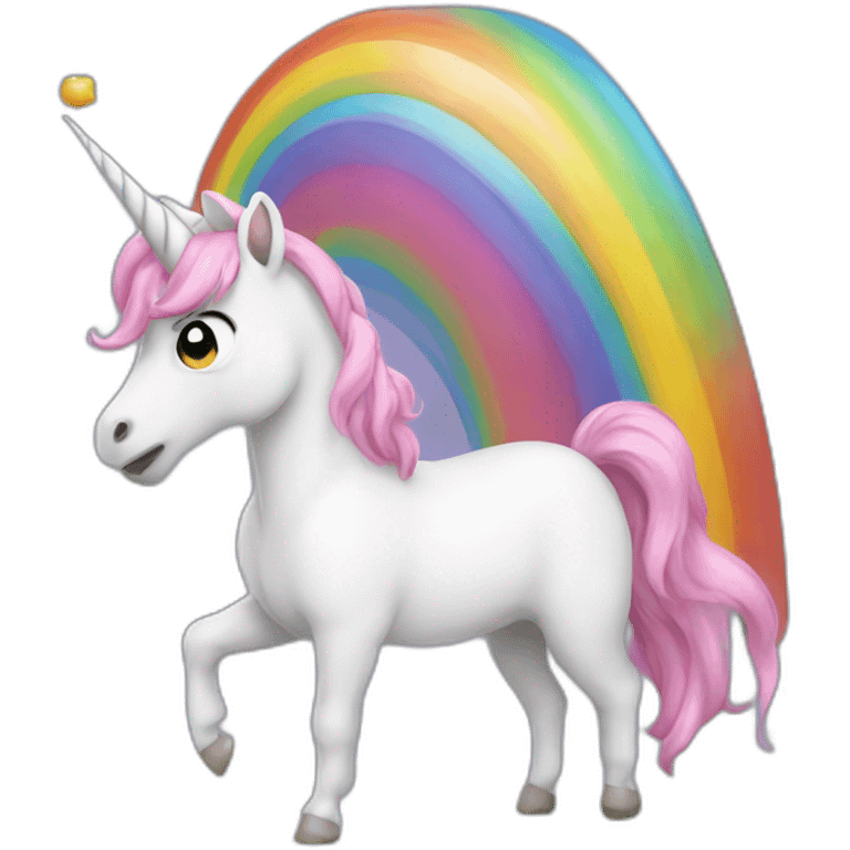 unicorn turding a rainbow emoji