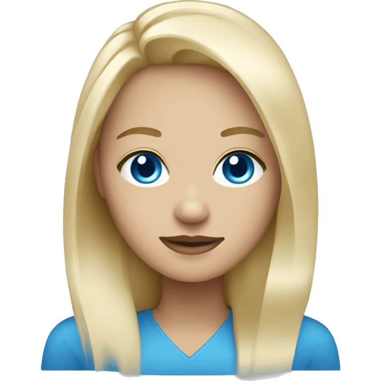 blond, light skin, blue eyes working as a community manager  emoji