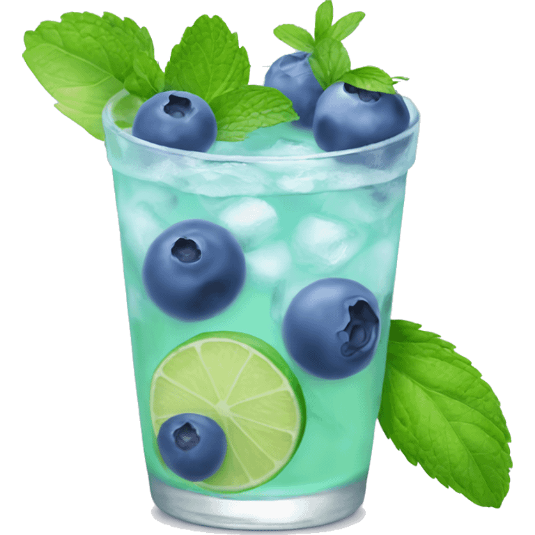 Pastel blue blueberry mojito emoji