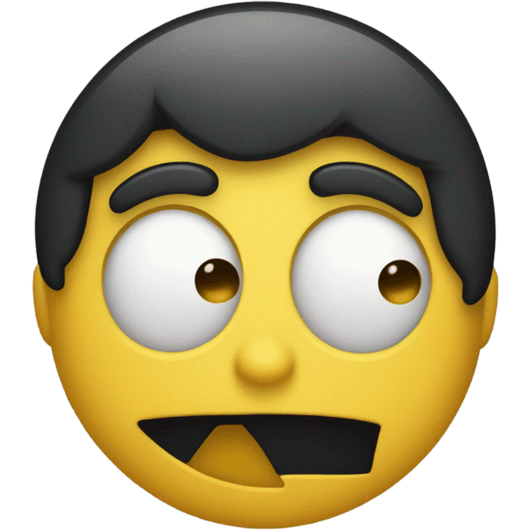 a close up of a yellow smiley face with a black hair, style of emoji, fear emoji, new emoji of biting your lip, emoji, frowning expression, sad emoji, confused facial expression, he looks like a human minion, frown, cynical face, confused expression, frowning, frown!, bored expression, discord emoji, funny emoji emoji