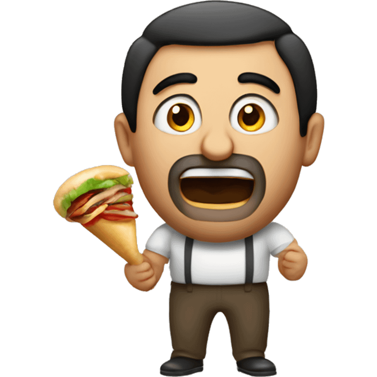 an Armenian man yelling and holding a kebab  emoji