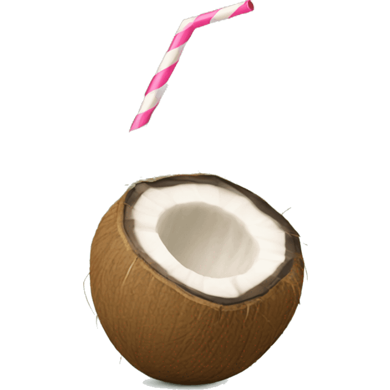 Coconut with a straw in  emoji