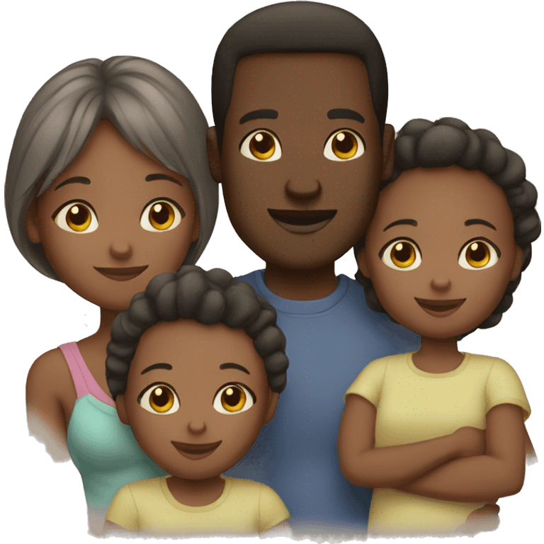 black family 2 parents 2 kids and 1 baby emoji