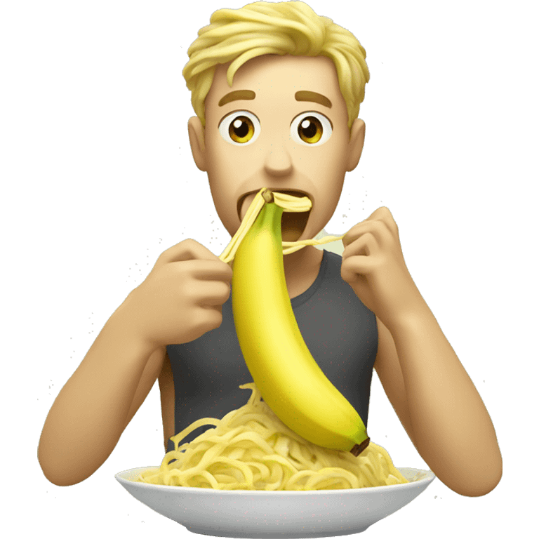 Banana eating noodles  emoji