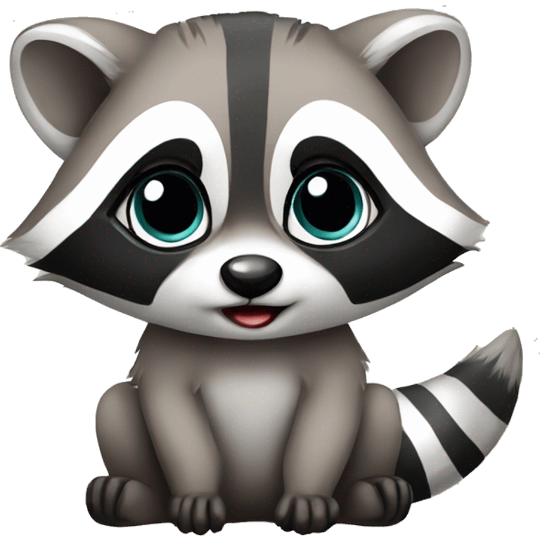 Cute baby raccoon  emoji