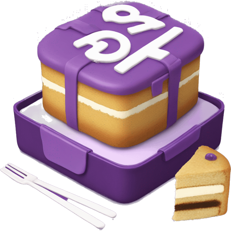 Bento cake in purple / lila with 24 written on it emoji