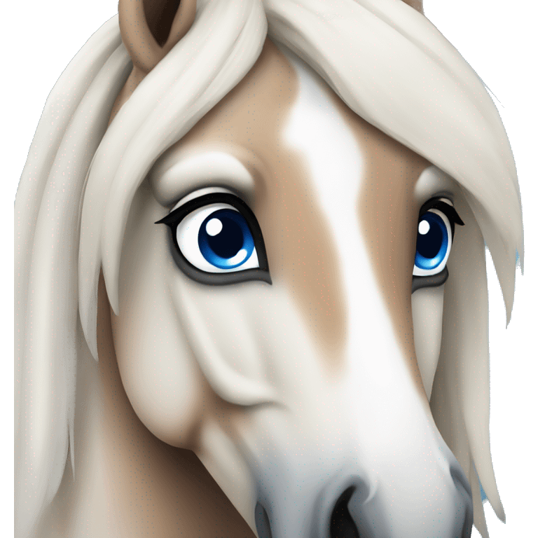 Noriker horse with blue eyes emoji