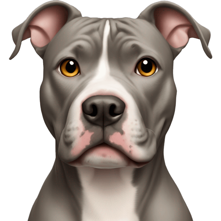 Grey and tan pitbull with cropped ears emoji