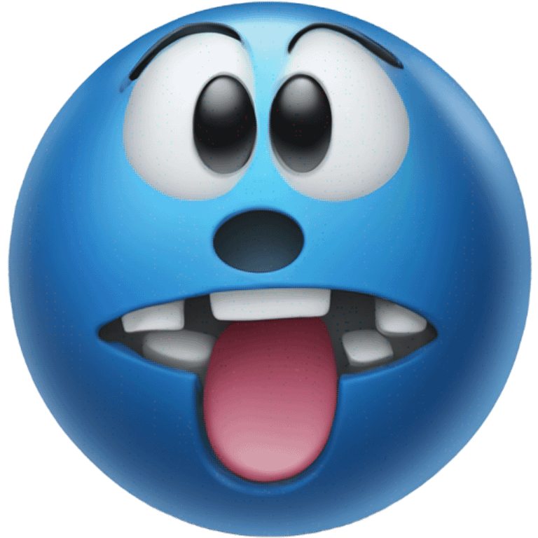 A blue bowling ball with three holes emoji