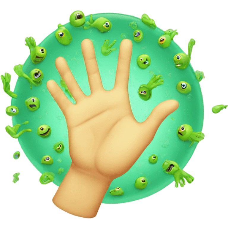 Hands with germs emoji