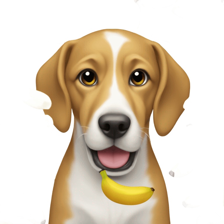 Dog eating banana emoji