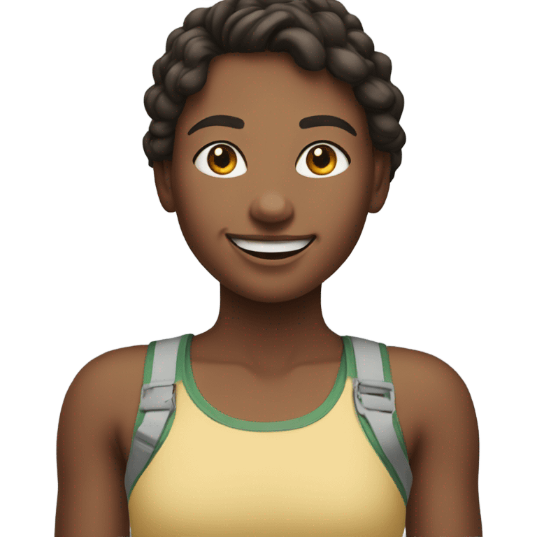 smiling girl outdoors in tank top emoji