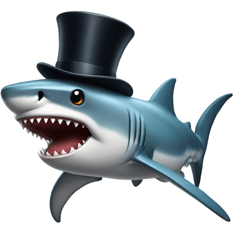 Shark with a top hat emoji