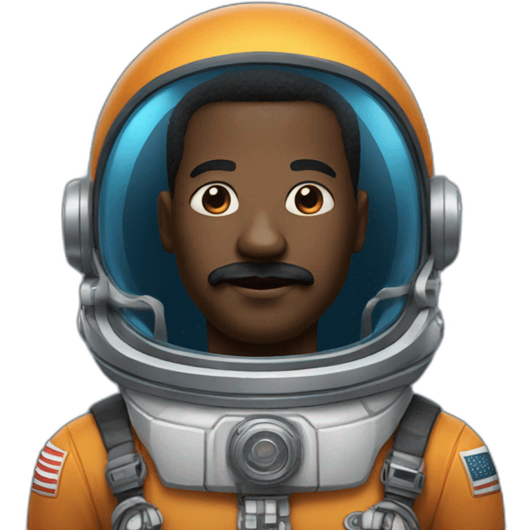 African space man with mustache emoji