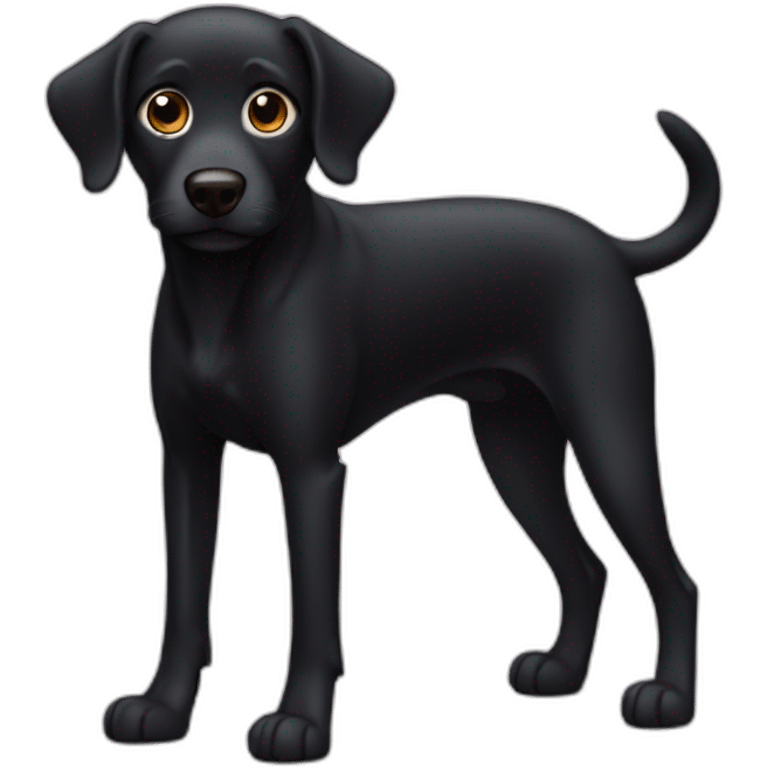 Black dog with three legs emoji