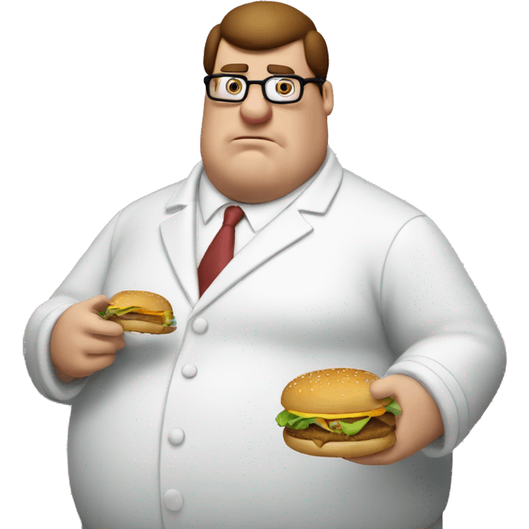 Peter griffin eating a cheeseburger, looking seductively  emoji