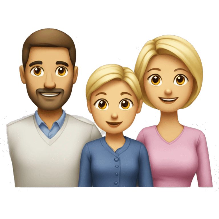 Husband, wife and little daughter infant emoji