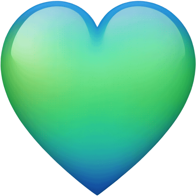 Blue heart with little bit of gradient green in the middle emoji