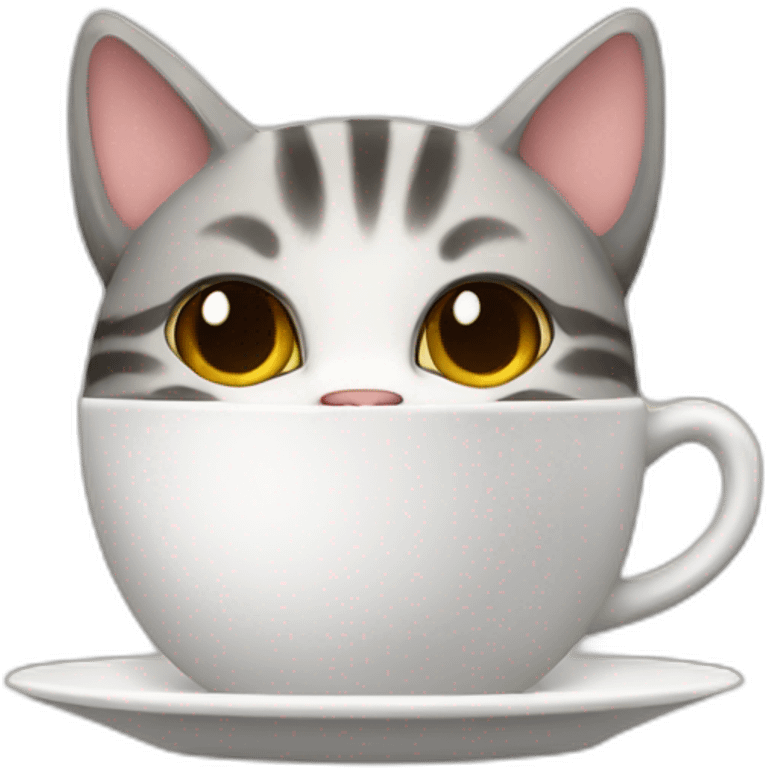 Cat drinking a coffee emoji