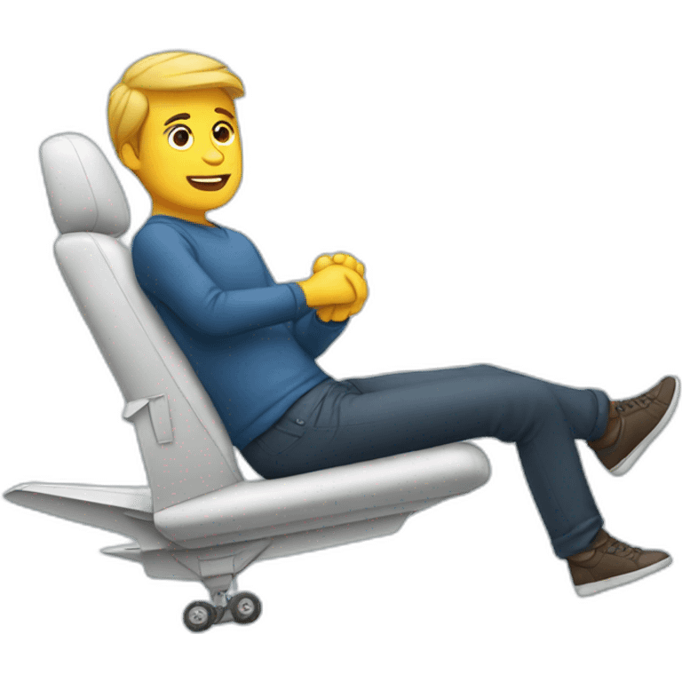 Man sitting on aircraft emoji