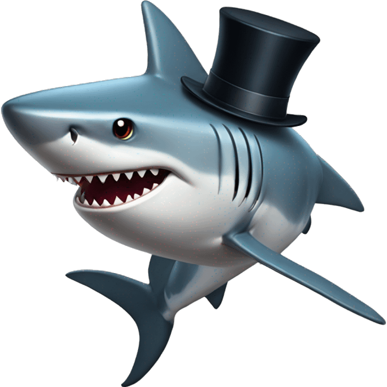 Shark with a top hat emoji