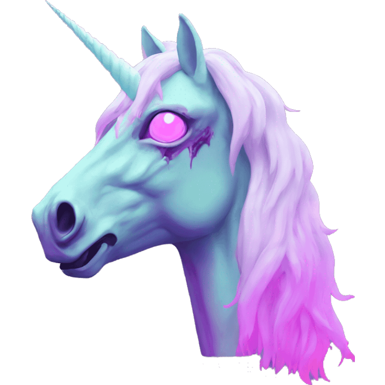 Vaporwave zombie unicorn  emoji