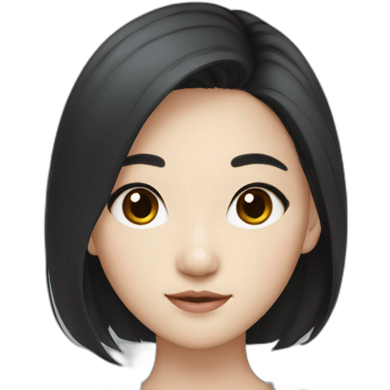 Beautiful korean girl with black hair  emoji