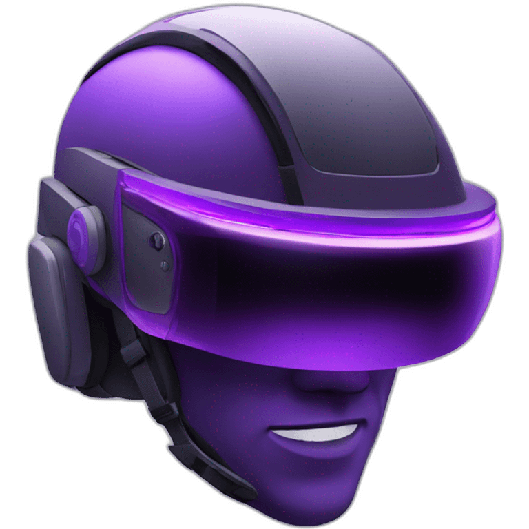 VR HELMET, PURPLE LIGHT, emoji