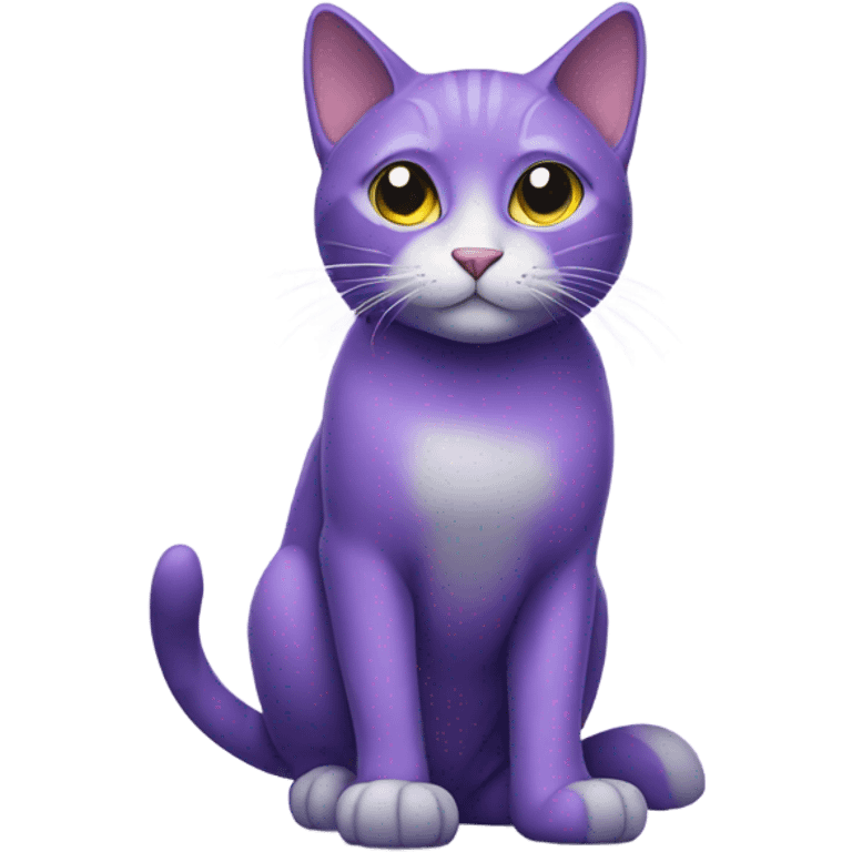 purple cat wearing shoes  emoji