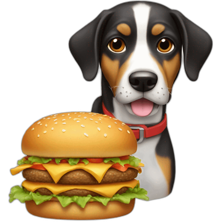 dog with hamburger emoji