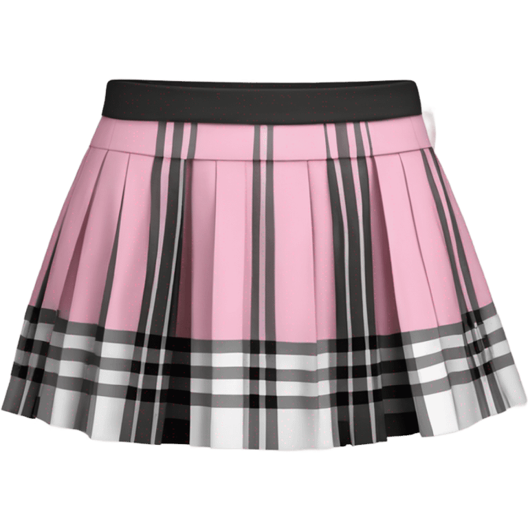 Pink tartan pleated mini skirt, isolated emoji