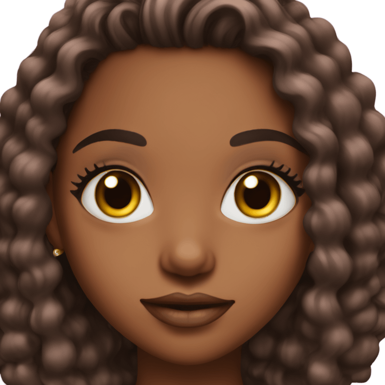 brownskin girl in pink with stunning lashes emoji