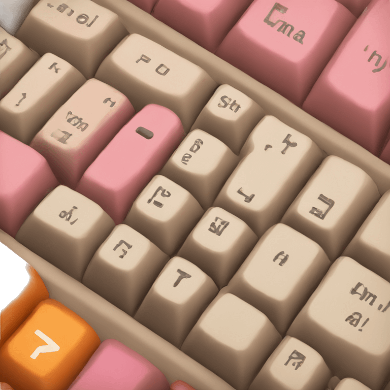 Brown, tan, orange and pink keyboard emoji