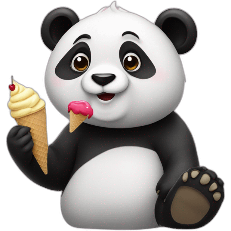 Panda eating ice cream emoji