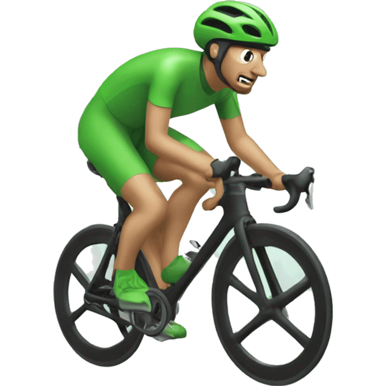 a cyclist in a green helmet emoji