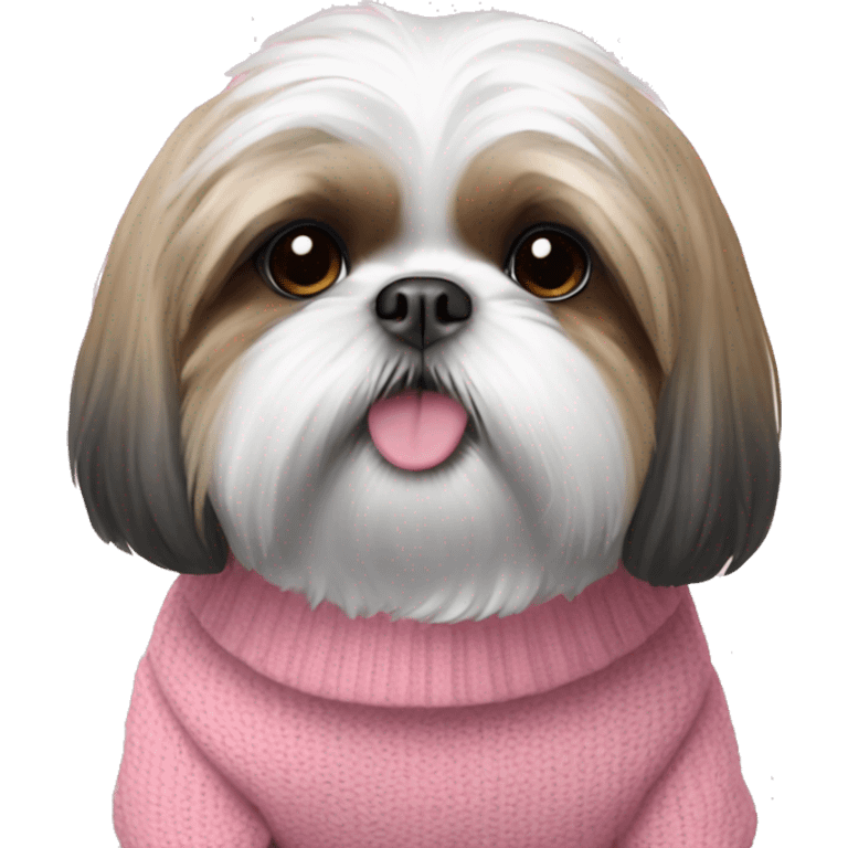 shih tzu with pink sweater emoji