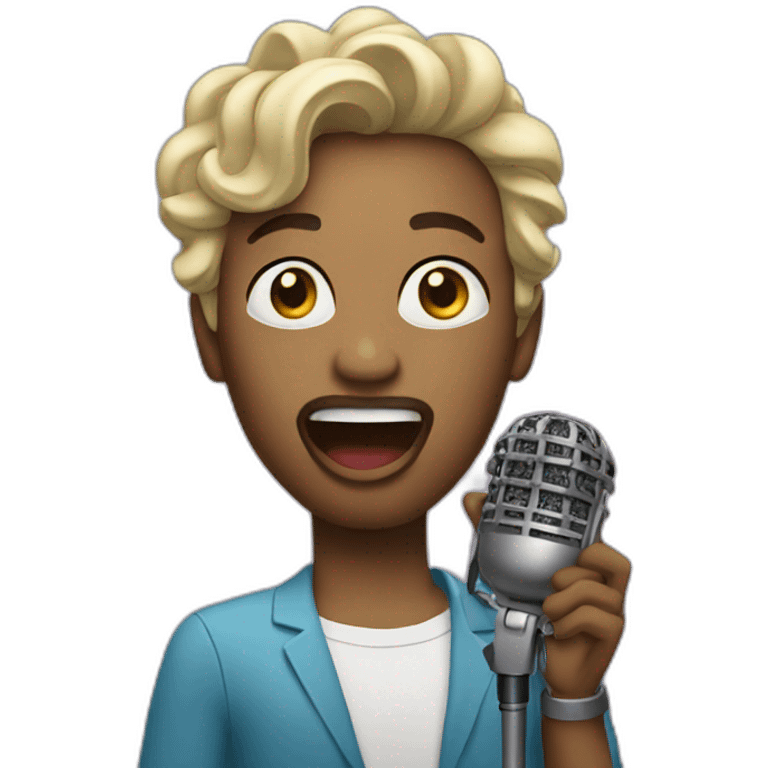 singer with the microphone emoji