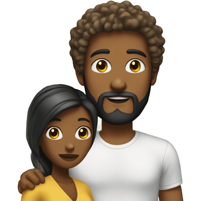 white man with brown beard and a black woman with blonde hair emoji