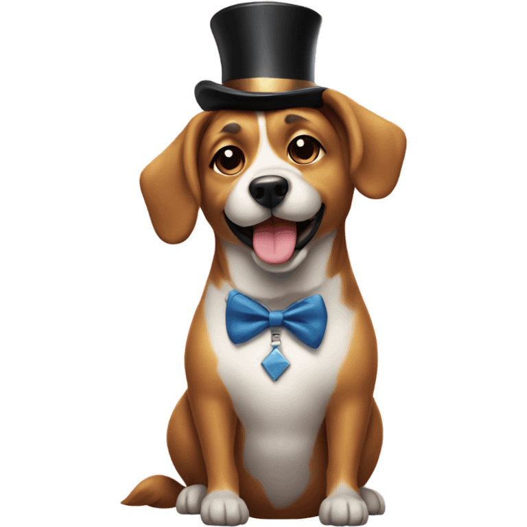 Dog with a fancy casino emoji