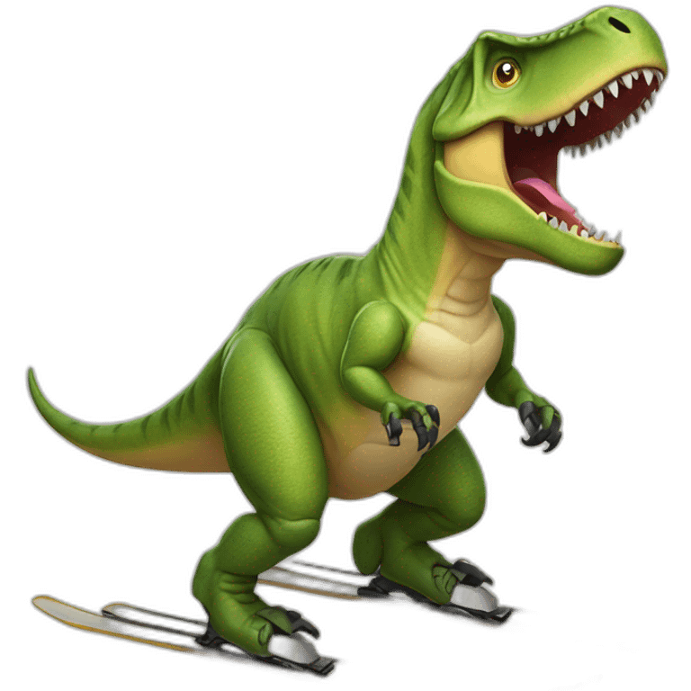 t-rex qui fait du ski emoji