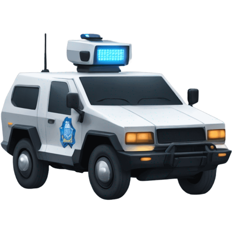 cybertruck with police sirens emoji