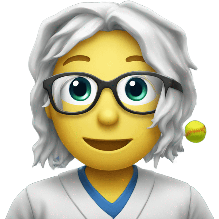 Softball in a scientific lab emoji