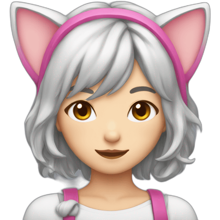 cute cat ear girl emoji