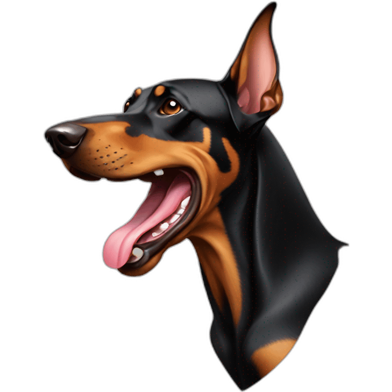 doberman with tongue emoji